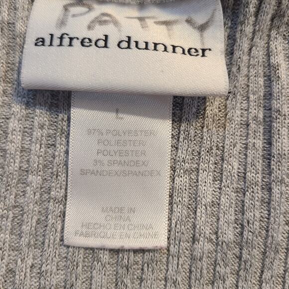 Alfred dunner large women's gray knit open front cardigan - Picture 6 of 9